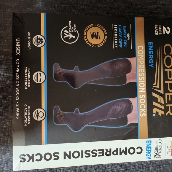 Copper Fit compression socks Fit 2 pairs black unisex - Picture 3 of 5